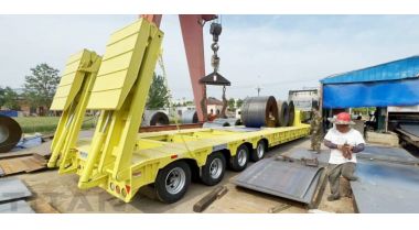 TITAN 150 Ton 4 Line 8 Axles Heavy Duty Lowbed Trailer will sent to Guinea