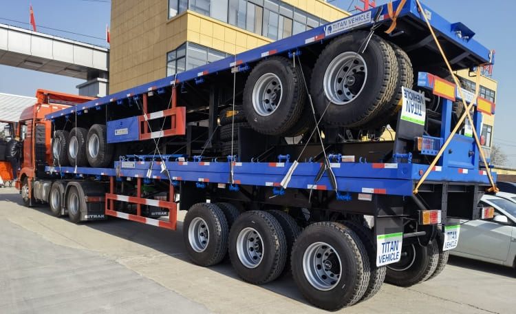 Tri Axle 40 Ft Flatbed Semi Trailer for Sale in Guinea GNBTY