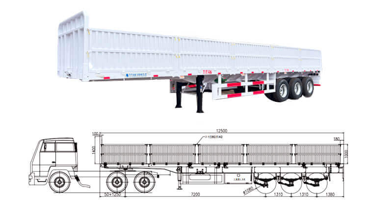3 Axle 60ton Side Wall Trailer for Sale in Guinea