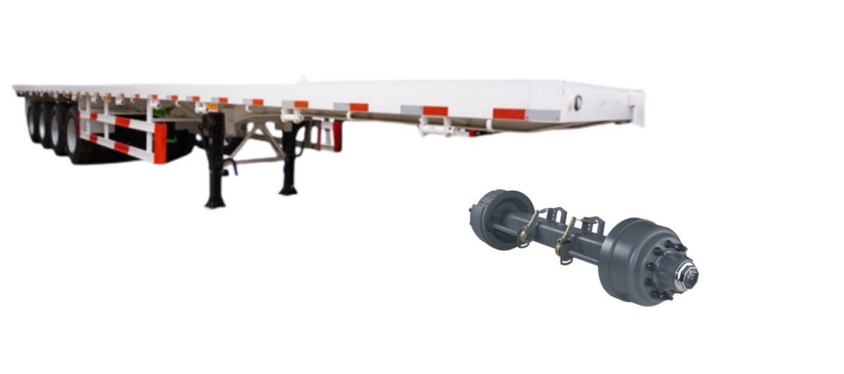 flatbed semi trailer with FUWA axle