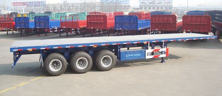 3 Axle 40Ft Container Flatbed Semi Trailer for Sale Price in Guinea Conakry