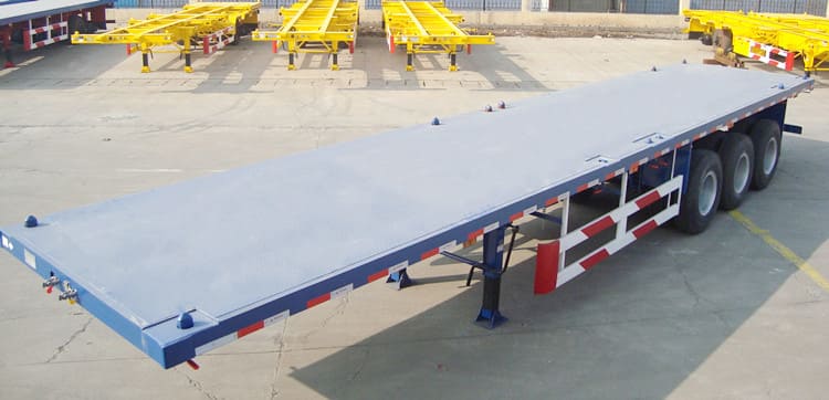 3 Axle 40Ft Container Flatbed Semi Trailer for Sale Price in Guinea Conakry