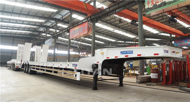 3 Axle 40Ft Semi Low Bed Truck Trailer for Sale Price in Guinea Kamsar