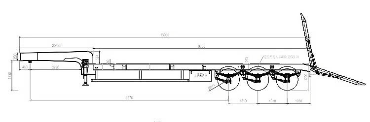 Tri Axle Container Low Bed Loader Trailer for Sale in Guinea 