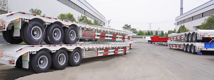 Tri Axle Container Low Bed Loader Trailer for Sale in Guinea 