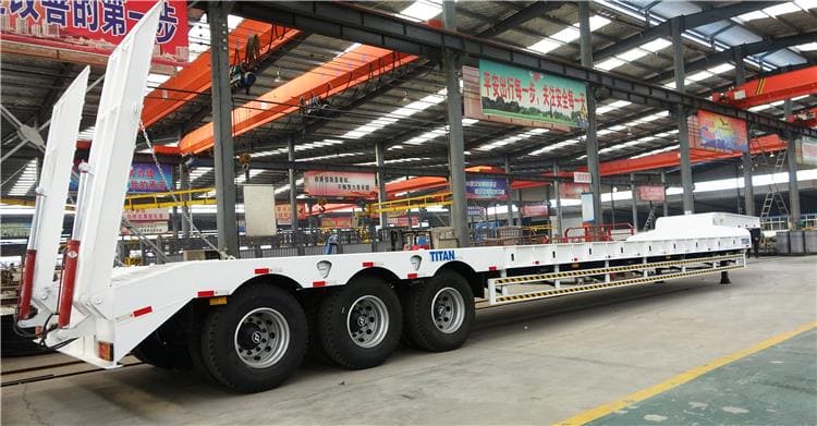 3 Axle 40Ft Semi Low Bed Truck Trailer for Sale Price in Guinea Kamsar