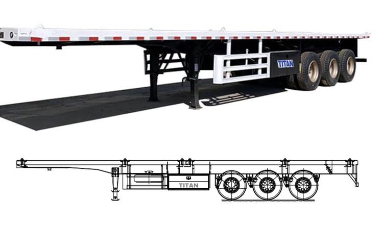 Tri Axle 40 Foot Container Flat Bed Trailer for Sale Price in Guinea Conakry