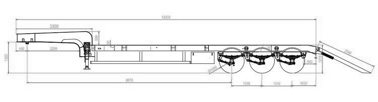 3 Axle 60 Ton Semi Low Bed Trailer Price in Ghana Tema