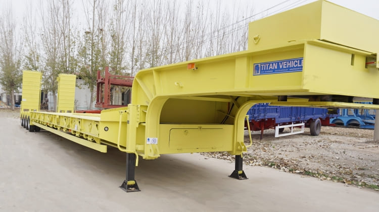 4 Line 8 Axles 150 Ton Low Bed Trailer Truck for Sale in Guinea