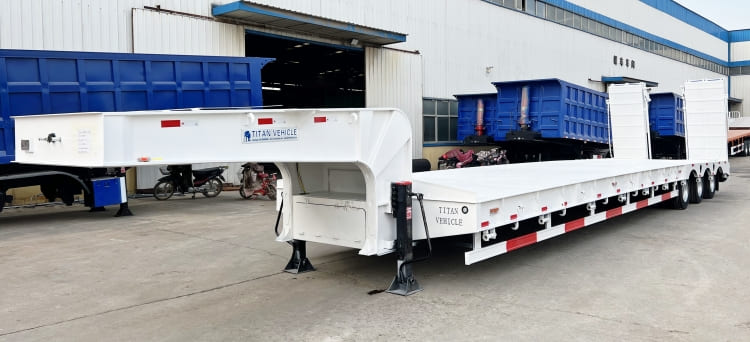 Tri Axle 80 Ton Low Drop Deck Semi Trailer for Sale in Guinea