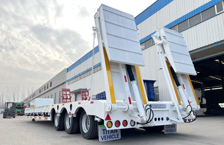 Tri Axle 80 Ton Low Drop Deck Semi Trailer for Sale in Guinea