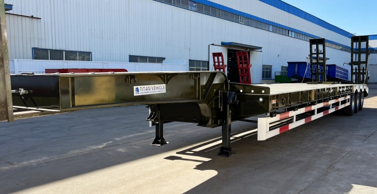 4 Axle 100 Ton Low Bed Semi Trailer Truck for Sale in Guinea