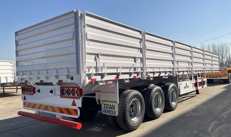 Flatbed Trailer with Side Wall for Loading 40 Ton Bulk Cargo for Sale in Congo