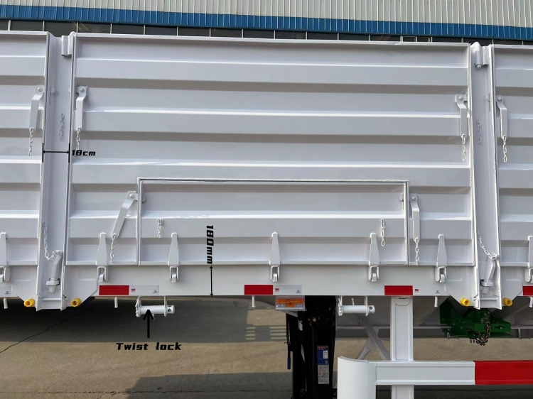 Flatbed Trailer with Side Wall for Loading 40 Ton Bulk Cargo for Sale in Guinea Conakry