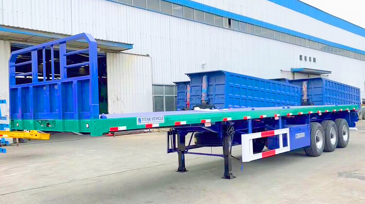3 Axle Flatbed Trailer with Front Wall for Sale in Guinea