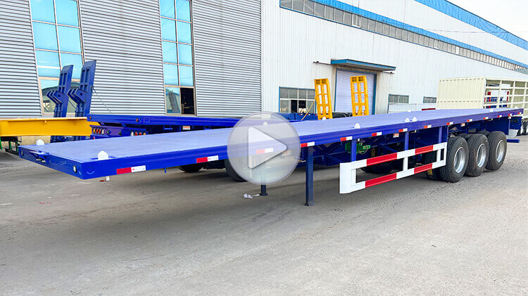 Tri Axle 60 Ton Flatbed Semi Trailer for Sale in Guinea