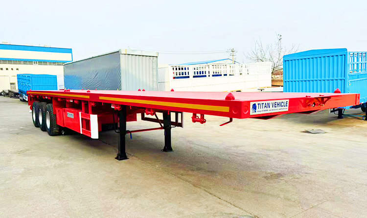 3 Axle 40 Ft Flatbed Semi Trailer Price for Sale in Guinea