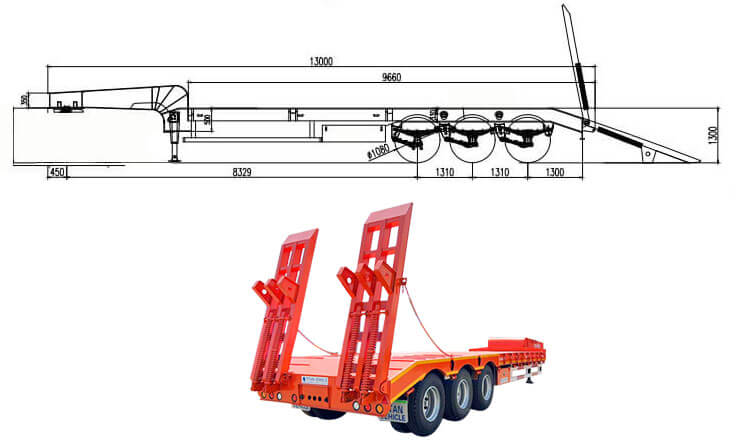 3 Axle Low Bed Truck Price | Low Bed Truck for Sale in Guinea