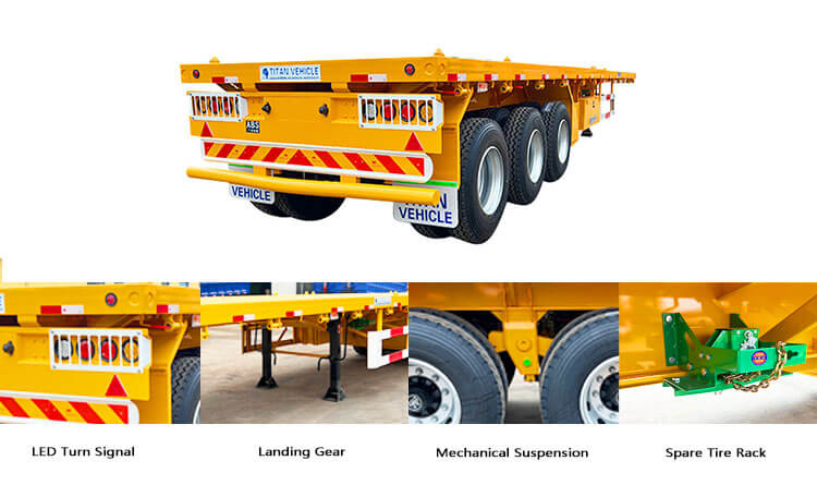 3 Axle Flat Bed Trailer | 40 Feet Flatbed Semi Trailer for Sale in Guinea