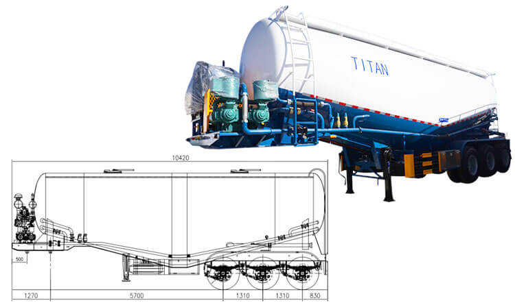 45cbm Bulk Transport Truck | Bulk Cement Trailer Price in Guinea