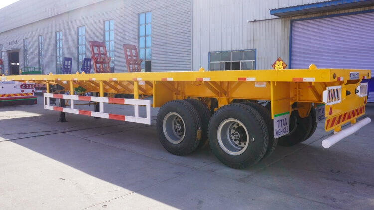 2 Axle 40 Ft Container Flatbed Semi Trailer for Sale in Guinea