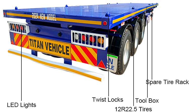 3 Axle Flatbed Truck Trailer for Sale in Guinea