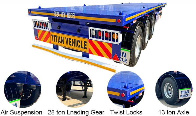 3 Axle Flatbed Truck Trailer for Sale in Guinea