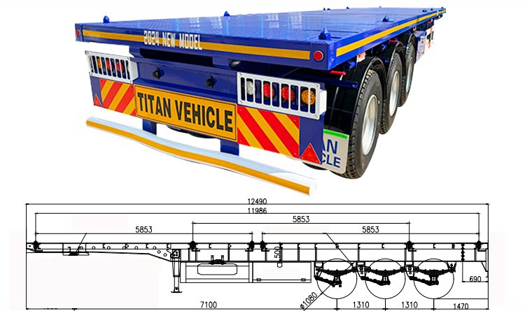 3 Axle Flatbed Truck Trailer for Sale in Guinea