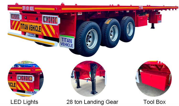 3 Axle Container Flatbed Trailer for Sale in Guinea