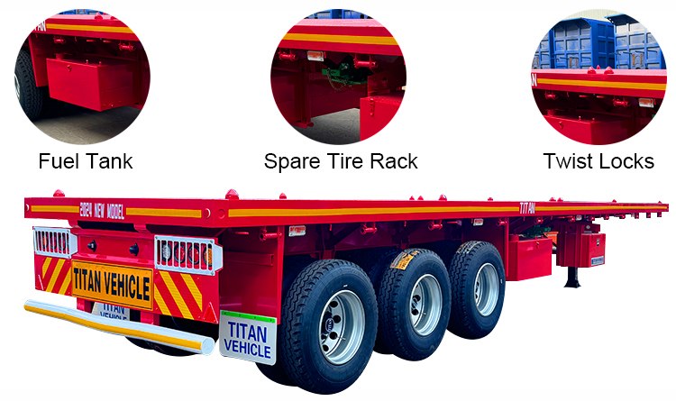 3 Axle Container Flatbed Trailer for Sale in Guinea