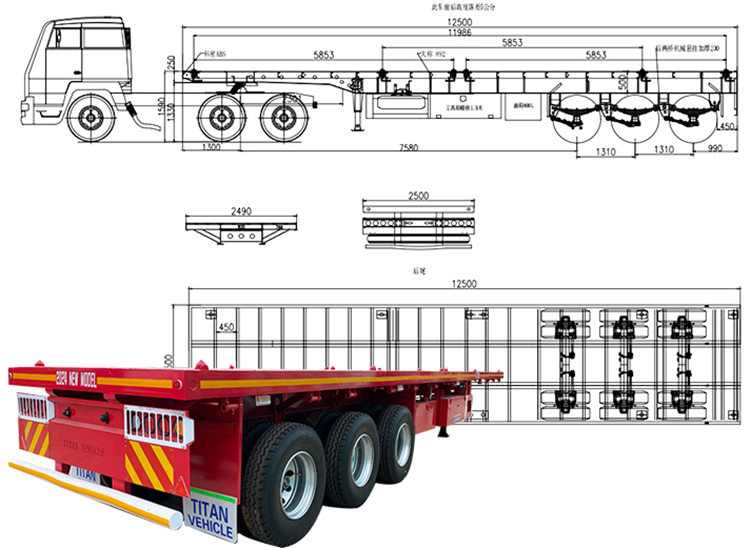 40 ft flatbed semi trailer