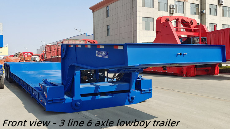 3 line 6 axle detachable lowboy trailer