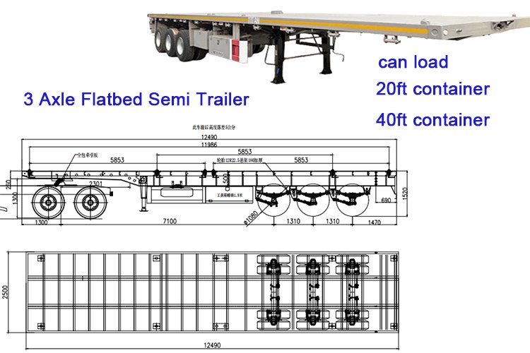 40 Foot Flatbed Trailer 3 Axle Price in Guinea