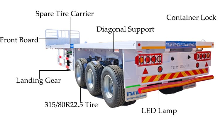 40 Ft Flatbed Semi Trailer Price for Sale in Guinea