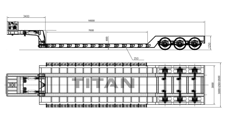 3 Axle Excavator Lowboy Trailer for Sale in Guinea