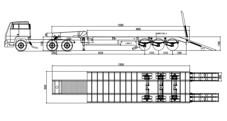 3 Axle Low Bed Trailer Truck Price in Guinea
