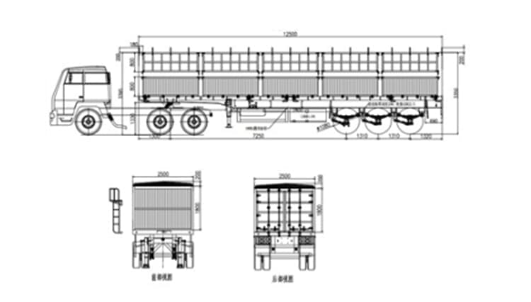 3 Axle Fence Cargo Truck Trailer for Sale in Guinea