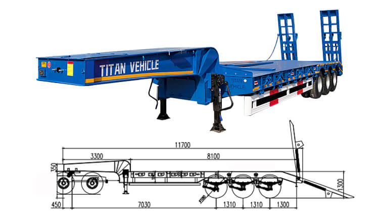 3 Axle 80 Ton Lowbed Truck for Sale Price in Guinea