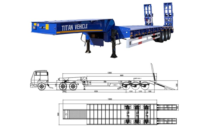 3 Axle Low Bed Trailer Truck for Sale in Guinea