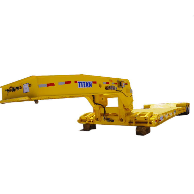 2 Line 4 Axle Heavy Duty Detachable Lowboy Semi Trailer