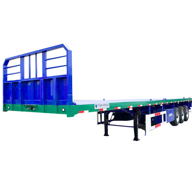 3 Axle Flatbed Trailer with Front Wall